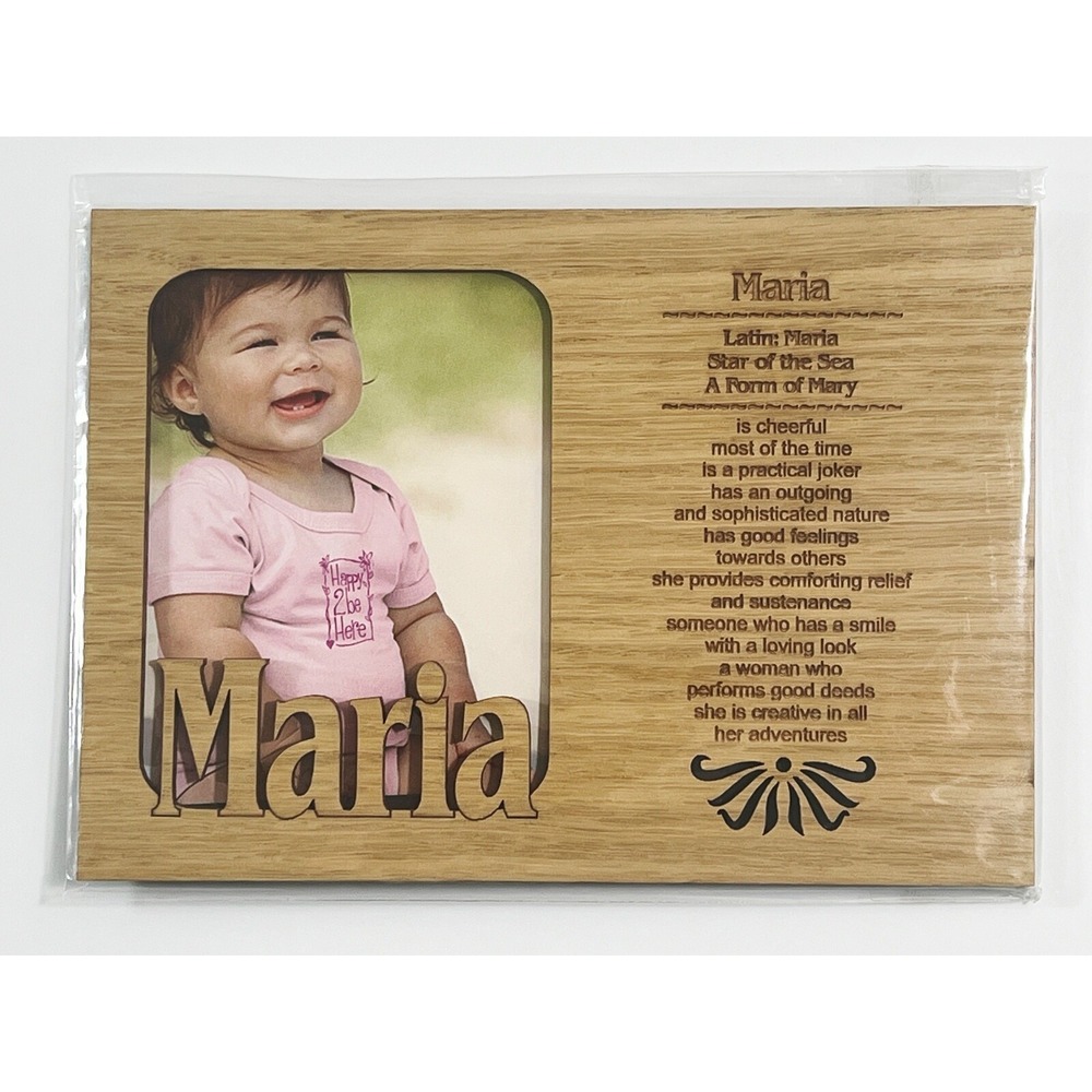 MARIA Personalized Name Profile Laser Engraved Wood Picture Frame Magnet